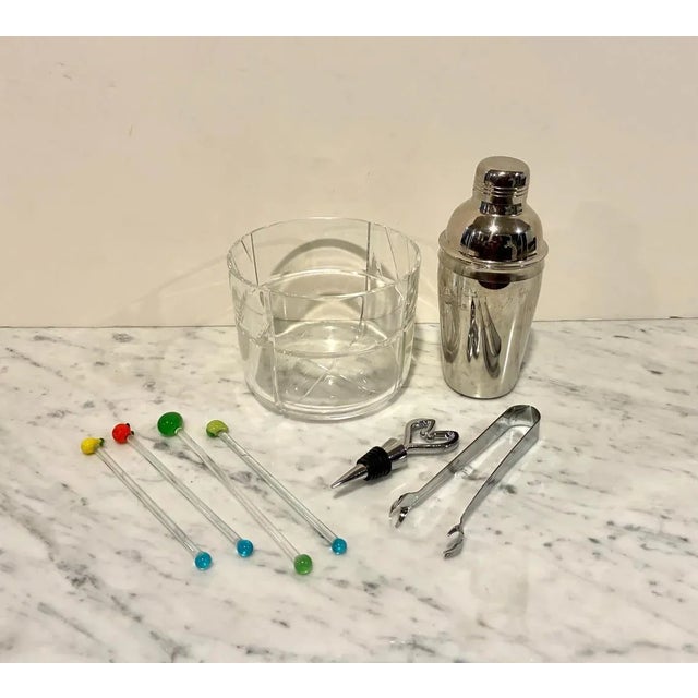 Mid Century Modern Vintage 8 Pcs. Bar Set For Sale In New York - Image 6 of 7