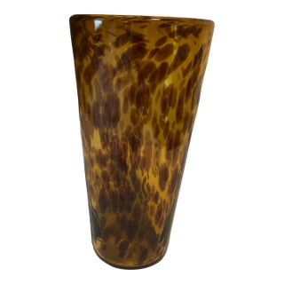 Leopard Glass Tall Vase For Sale