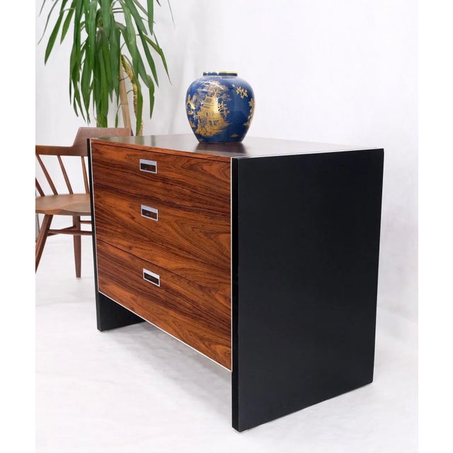 Brown John Stuart Three Drawer Rosewood Bachelor Chest Mid Century Console Stand For Sale - Image 8 of 13