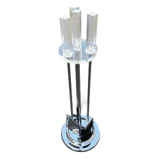 1960's Lucite Handled Fireplace Tool set For Sale