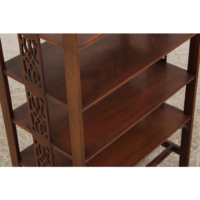 1980s Baker Historic Charleston 4 Tier Mahogany Etagere Shelf For Sale - Image 5 of 12