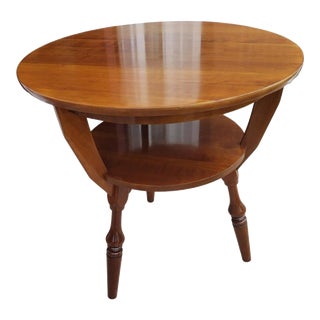 Bucks County Two-Tier Provincial Solid Cherry Gueridon Accent Table For Sale