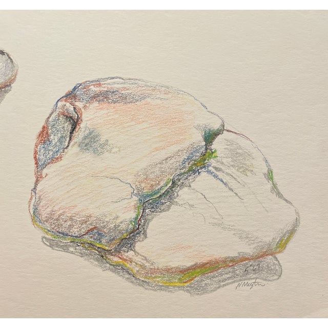 Drawing of rocks from the estate of Northwest School artist Neil Meitzler (1930 - 2009). Signed and dated lower right,...