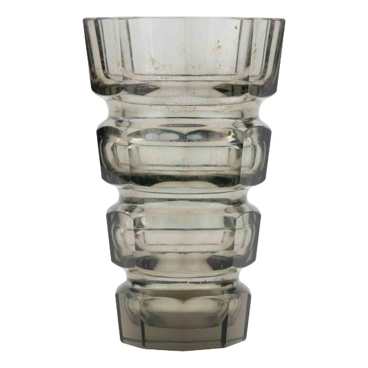 Art Deco Glass Vase attributed to Josef Hoffman for Moser, 1930s For Sale