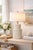 Shabby Chic Mid 20th Century Coastal Fluted Column Table Lamp With Whitewashed Finish and 18” Linen Drum Shade, 27” H For Sale - Image 3 of 6