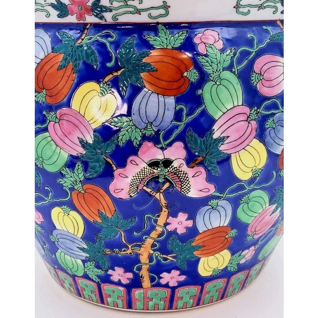 Chinese Hand Painted Fishbowl Planter For Sale - Image 4 of 5