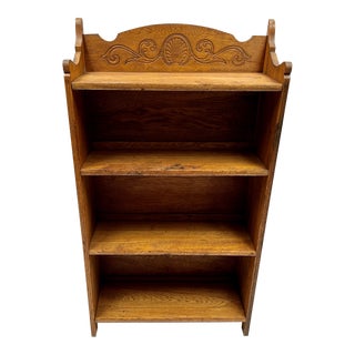 Late 1800s Antique Oak Folding Bookcase For Sale