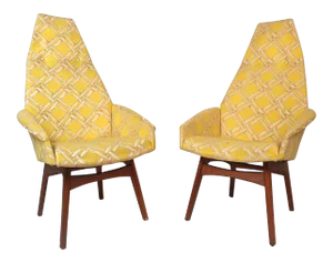 Mid-Century Adrian Pearsall Style Lounge Chairs - a Pair