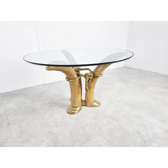 Vintage Faux Tusk Center or Side Table, 1970s For Sale - Image 6 of 12
