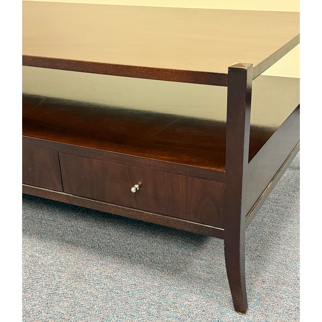 Contemporary Barbara Barry for Baker Mahogany Coffee Table For Sale - Image 3 of 12