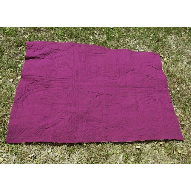 Vintage Artist Made Abstract Art Quilt For Sale - Image 10 of 11