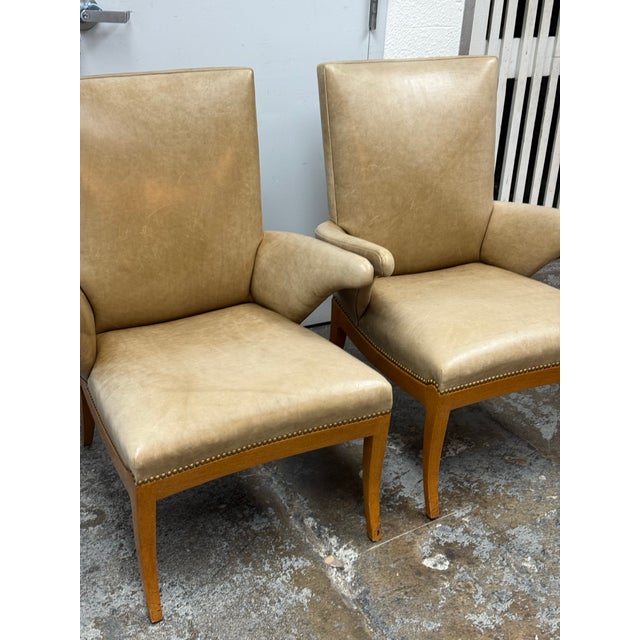 Rose Tarlow Swedish Library Leather Armchairs, Pair For Sale - Image 11 of 12