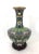 Chinoiserie Vintage Chinese Green and Black Cloisonné Floral Vase With White Flowers, Wood Stand (Cloisonne) For Sale - Image 3 of 7