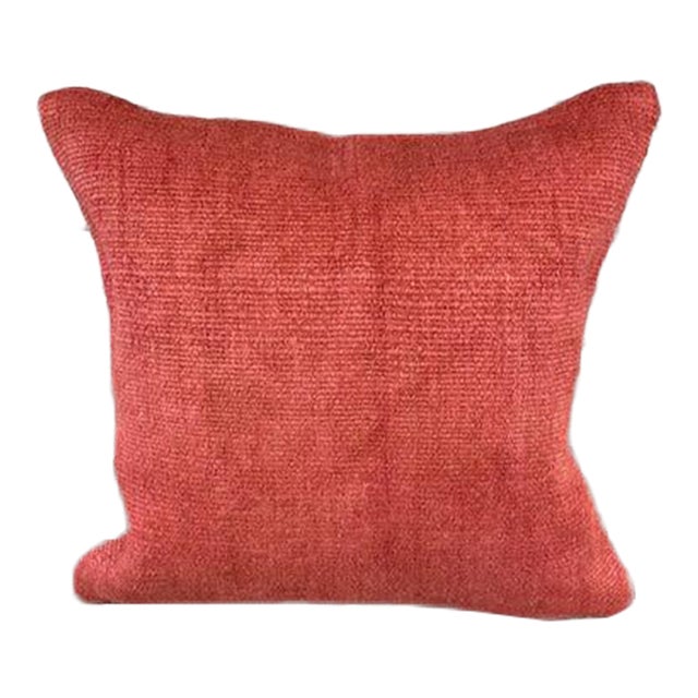 20 x 20 Hemp Pillow Turkish Cushion Natural Pinkish Red Pillow Cushion Cover For Sale