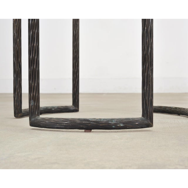 Thomas Pheasant for McGuire Faux Bois Bronze Center Dining Table For Sale - Image 9 of 18