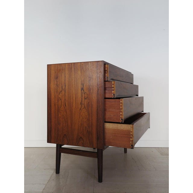 Wood Mid-century Scandinavian Dark Wood Chest of Drawers, Denmark, 1960s For Sale - Image 7 of 14