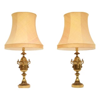 Neo-Classical Brass Table Lamps, 1930s, Set of 2 For Sale