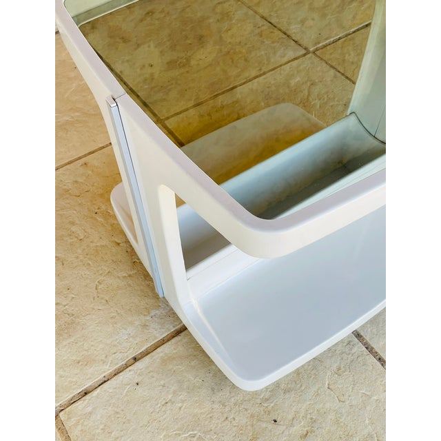 1980s Vintage Side Table on Wheels with Storage by Flair, 1970s For Sale - Image 5 of 18