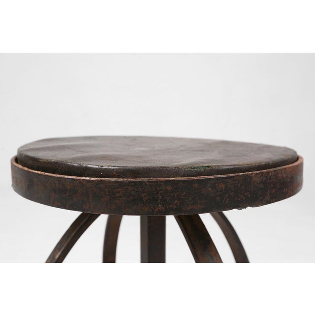 1920s Industrial Black Metal Stool, France, 1920s For Sale - Image 5 of 16