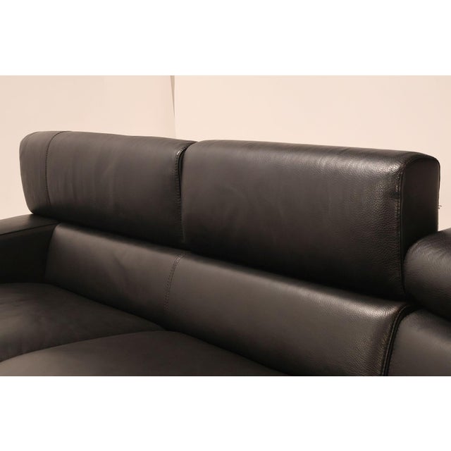 Italian Homes Contemporary Black Leather Sectional Sofa For Sale - Image 9 of 18