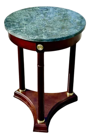 Vintage Bombay Company Regency-Style Accent Table With Green Marble Top