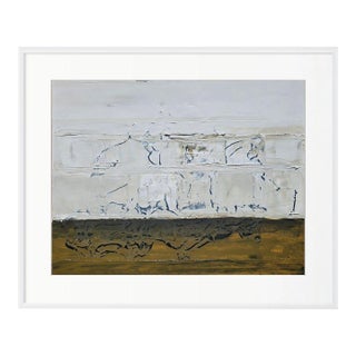 25.2" by 20.5" Shadow Box Framed Contemporary Neutral Color Palette Abstract Landscape Painting / Color Field For Sale