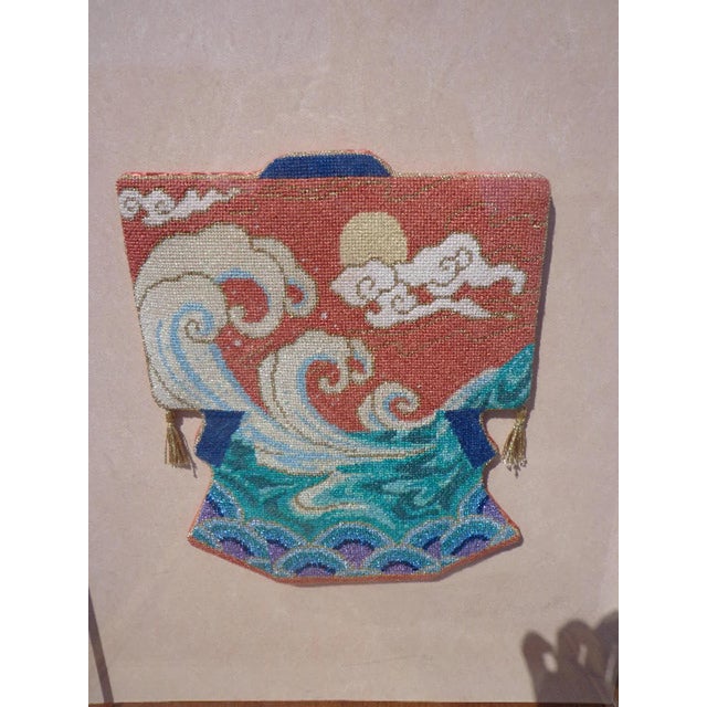 1960s Framed Hand Beaded Kimono Wall Art For Sale In Los Angeles - Image 6 of 10