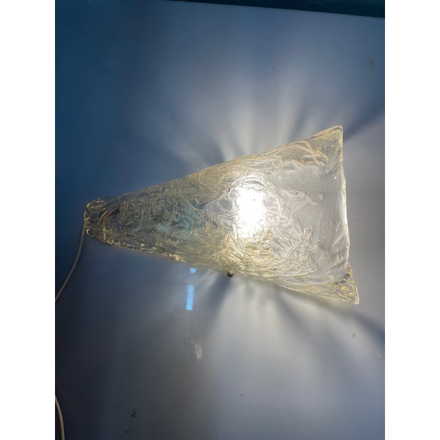 Large Ice Wall Sconce in Murano Glass, 1970s For Sale - Image 3 of 16