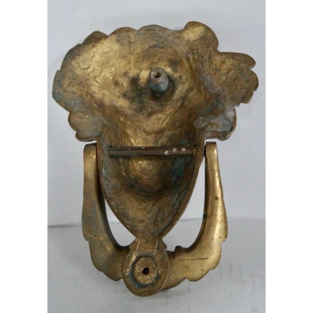 Early 20th Century Antique Victorian Brass Head of Dionysus Door Knocker, 1900 For Sale - Image 5 of 6