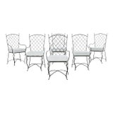 Set of Six Mario Papperzini Style Iron Garden Dining Chairs For Sale