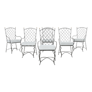 Set of Six Mario Papperzini Style Iron Garden Dining Chairs