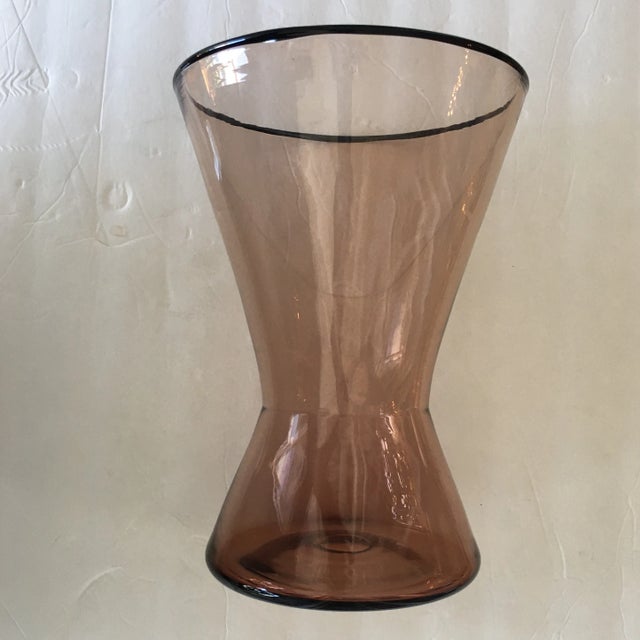 Artist Signed Hand Blown Cinched Glass Vase For Sale In Miami - Image 6 of 9