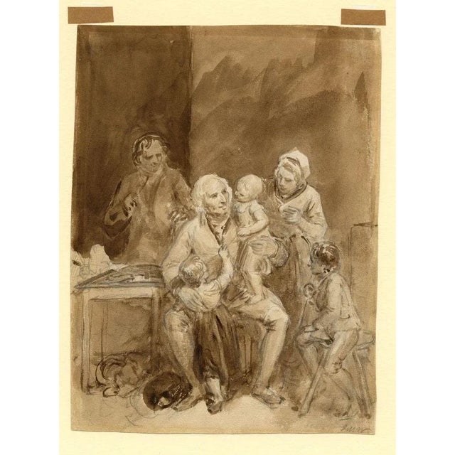 John Masey Wright OWS, Visit to the Grandfather, Early 19th Century, Watercolour For Sale - Image 3 of 5