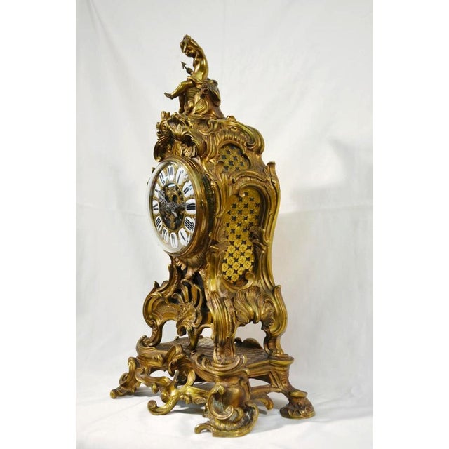 Louis XV Style Fireplace Trim in Gilded Bronze, Set of 3 For Sale - Image 4 of 18