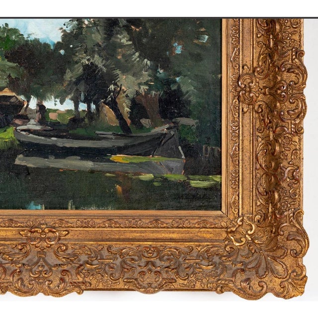 Arend Jan Van Driesten Plain Air Landscape Oil Painting of a Lakeside Cabin For Sale - Image 4 of 6