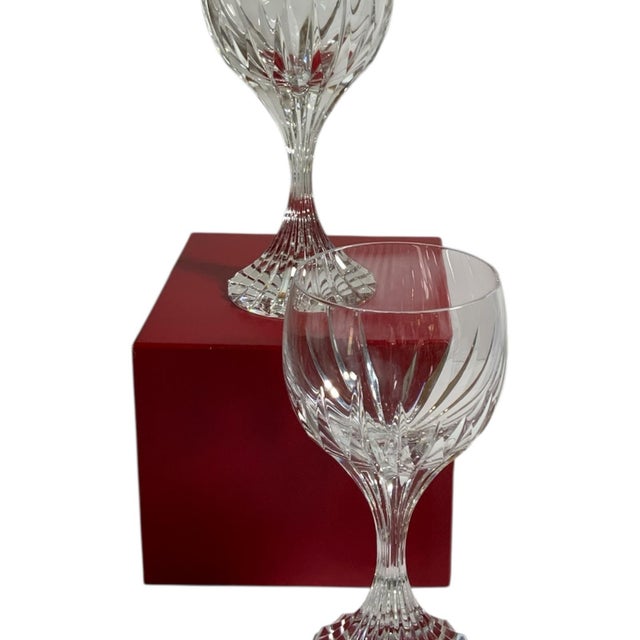 French Vintage Baccarat Massena Water Goblet Crystal No Trim Mint - a Pair For Sale - Image 3 of 5