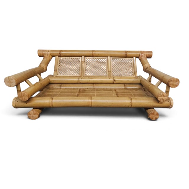 Wood 1970s–1980s Monumental Bamboo Living Room Suite, Vivai Del Sud and Budji Layug Style For Sale - Image 7 of 18