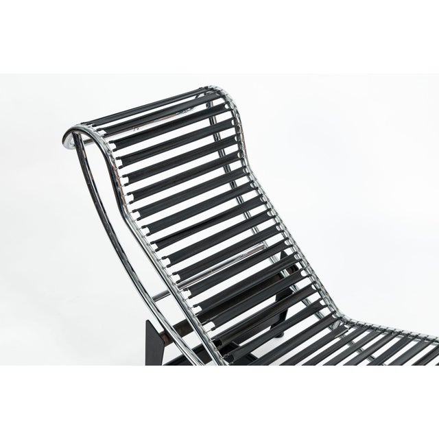 Cassina Lc4 Black Leather Chaise Lounge Chair by Le Corbusier 1981 For Sale - Image 15 of 18