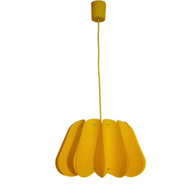Mid-Century Modern Yellow Pendant Lamp, Denmark, 1970s For Sale - Image 4 of 4