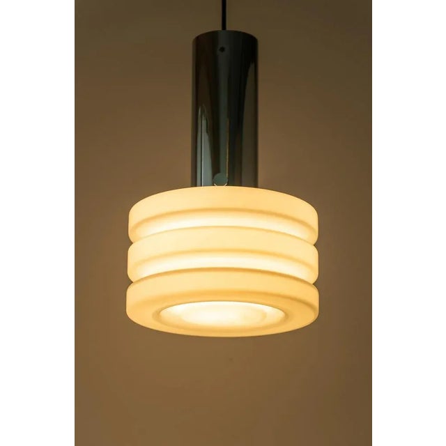 1960s Petite Opal Glass Pendant Light by Limburg, Germany, 1960s For Sale - Image 5 of 8