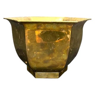 Brass Fluted Hexagonal Planter For Sale