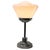 Mid-Century Modern Art Deco White Opaline Cone Glass and Nickel-Plated Desk Lamp For Sale - Image 3 of 8