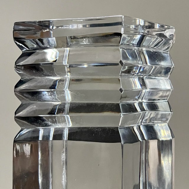 Transparent Vintage Two Piece Art Deco Glass Desk Accents For Sale - Image 8 of 11