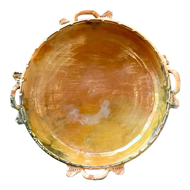 Vintage Boho Monumental Terracotta Bowl For Sale