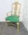 Green Victorian French Style Carved Throne Chair For Sale - Image 8 of 8
