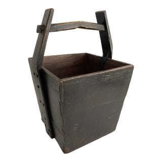 Antique Black Chinese Water Bucket For Sale