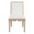 Matthew Izzo Home Lanister Cerused Oak Square Back Dining Chair With Performance Linen Upholstery For Sale