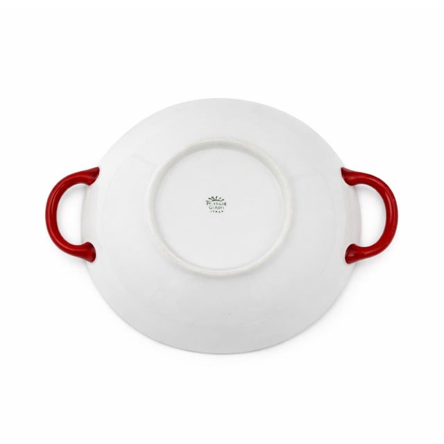 White Vintage Richard Ginori for Gio Ponti Equestrian Jockey Silks Bowl W/Handles For Sale - Image 8 of 9