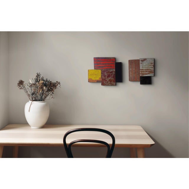 2020s Contemporary Abstract Oil, Tempera, Aerosol, Rust on Metal "N 193" by Andre Debono For Sale - Image 5 of 11