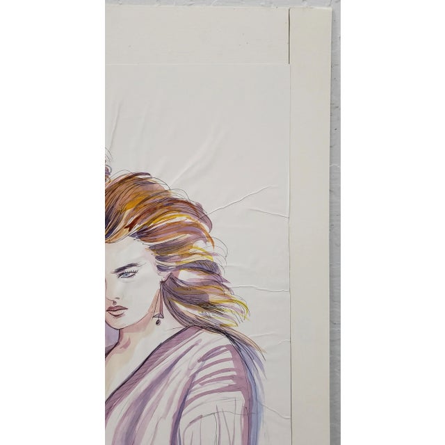 Illustration Vintage Calvin Klein Advertising Illustration C.1980s For Sale - Image 3 of 7